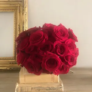 Ramo de rosas rojas naturales frescas - regalo clásico romántico